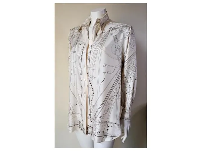 Camisa de seda Hermès Beige 