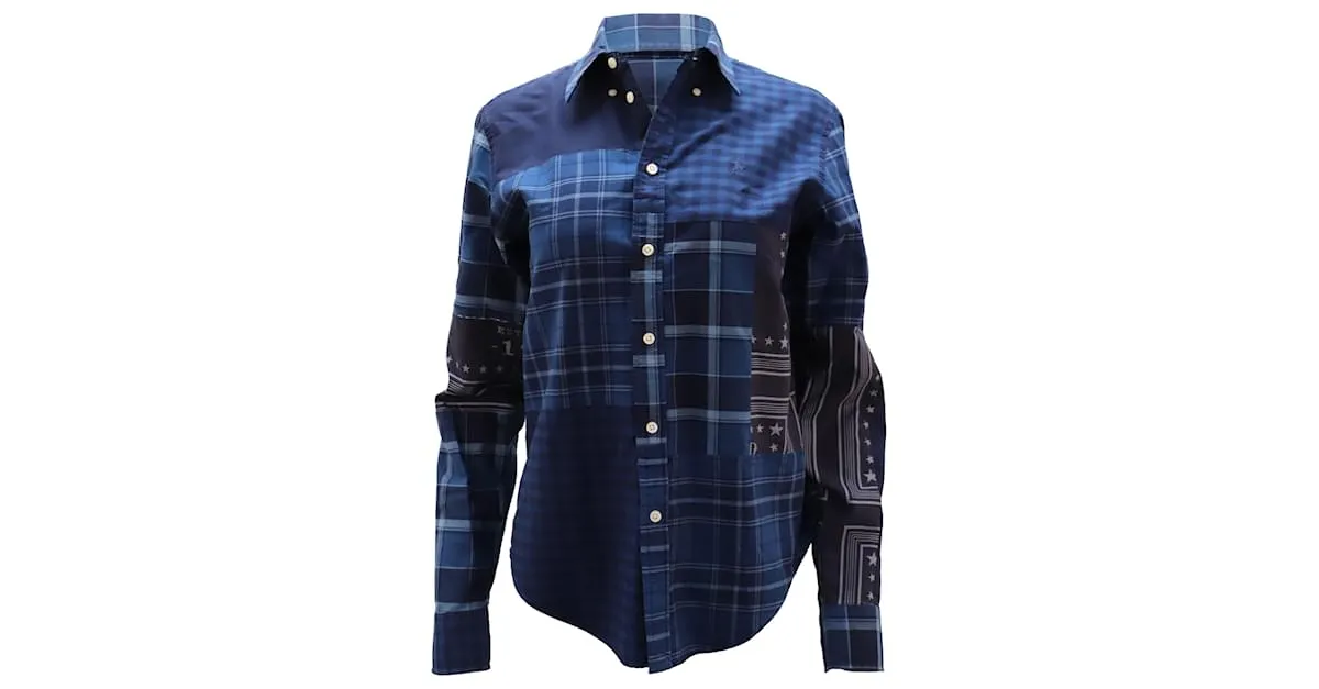 Camisa Ralph Lauren de patchwork de algodón con estampado azul Azul marino 