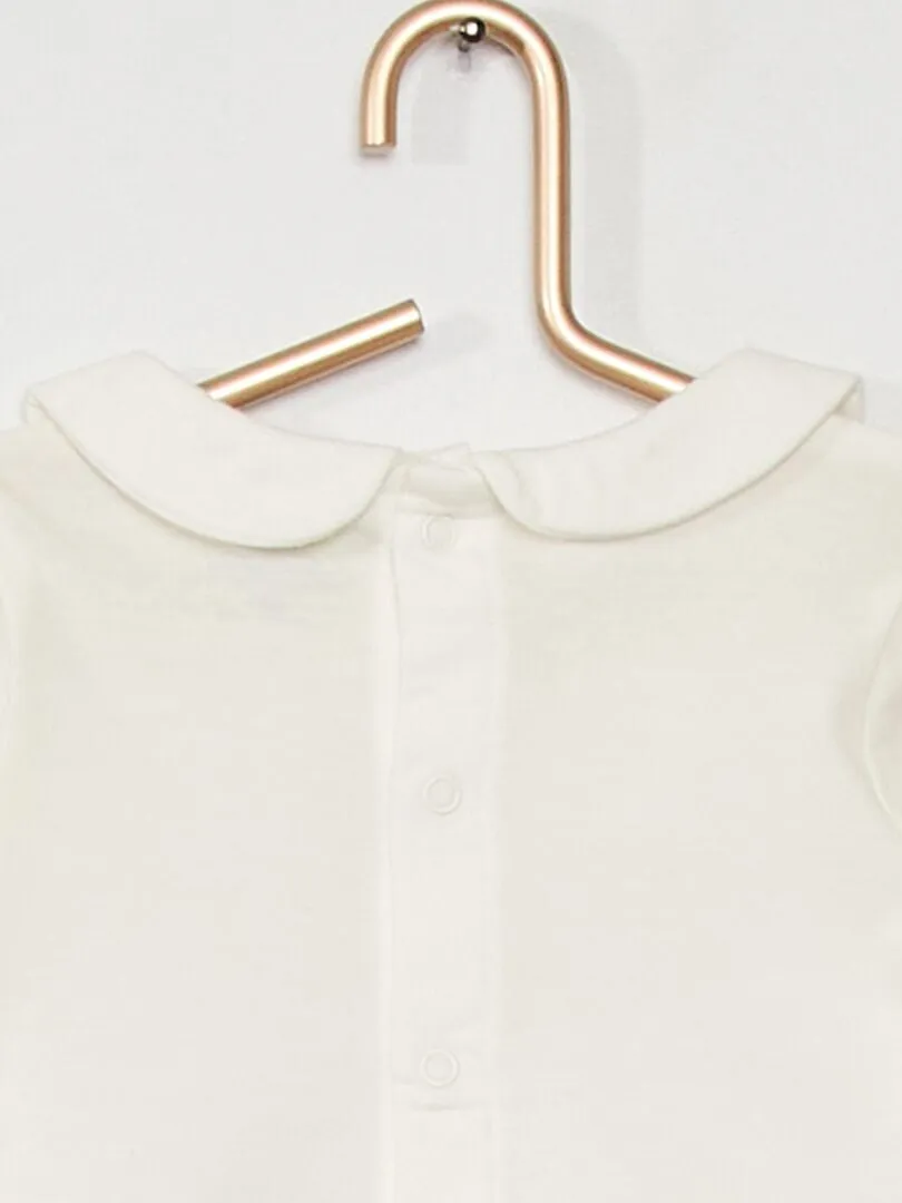 CAMISETA CON CUELLO BEBé  BLANCO