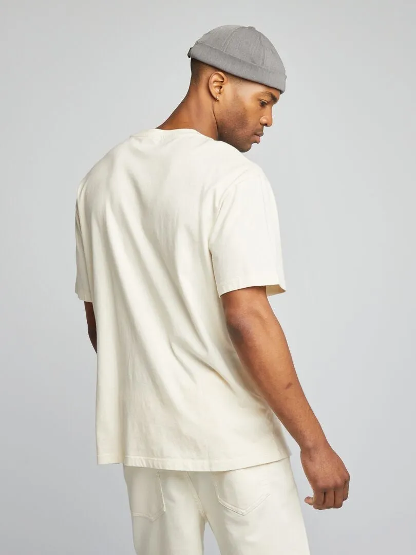 CAMISETA ESTILO OVERSIZE ESTAMPADA  BLANCO