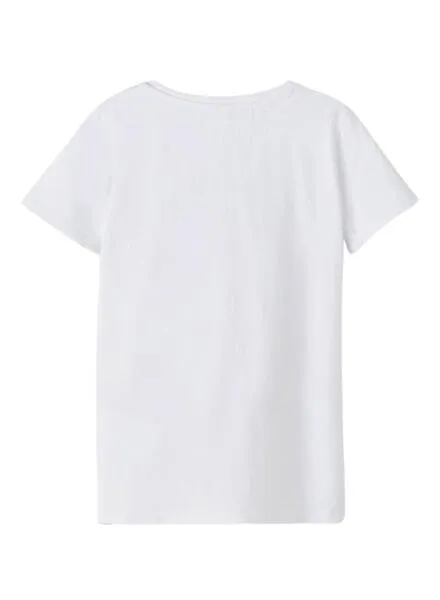 Camiseta Name It Jase Happy Blanca Para Niña