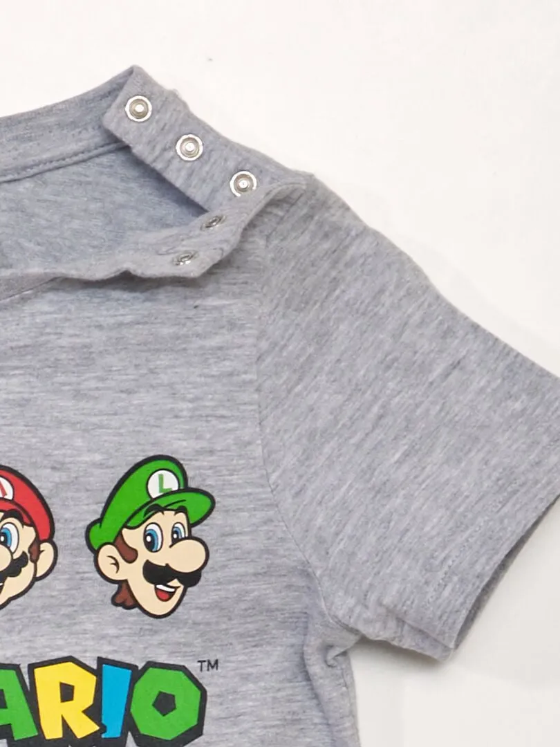 CAMISETA 'SUPER MARIO'  SO EASY  GRIS