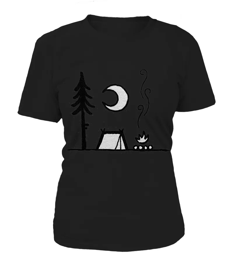 camping  (24) camping outdoor simple Camiseta cuello redondo Mujer