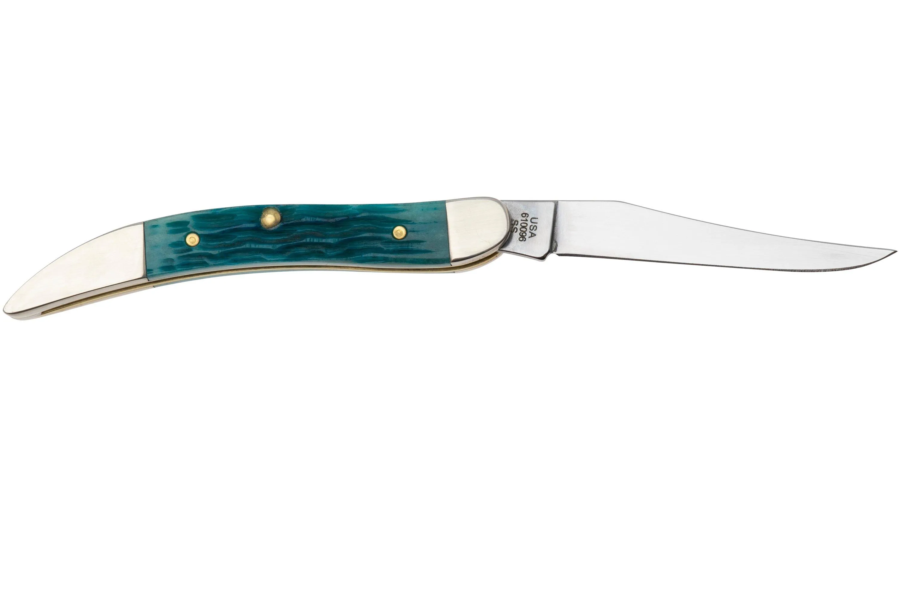Case Small Texas Toothpick 50645 Crandall Jig Sky Blue Bone 610096 SS, navaja
