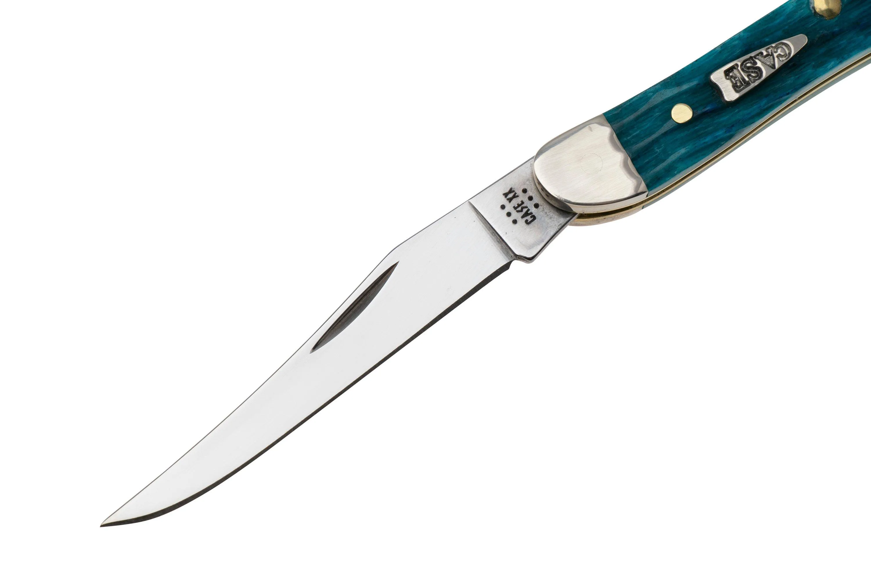 Case Small Texas Toothpick 50645 Crandall Jig Sky Blue Bone 610096 SS, navaja