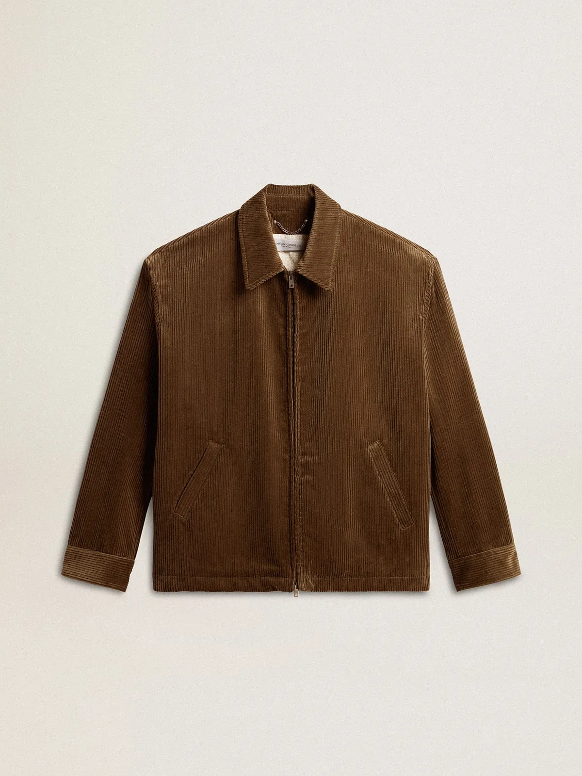 Chaqueta de hombre de pana color oliva