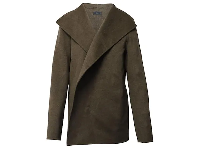 Chaqueta Joseph con cuello chal drapeado en acrílico verde oliva 