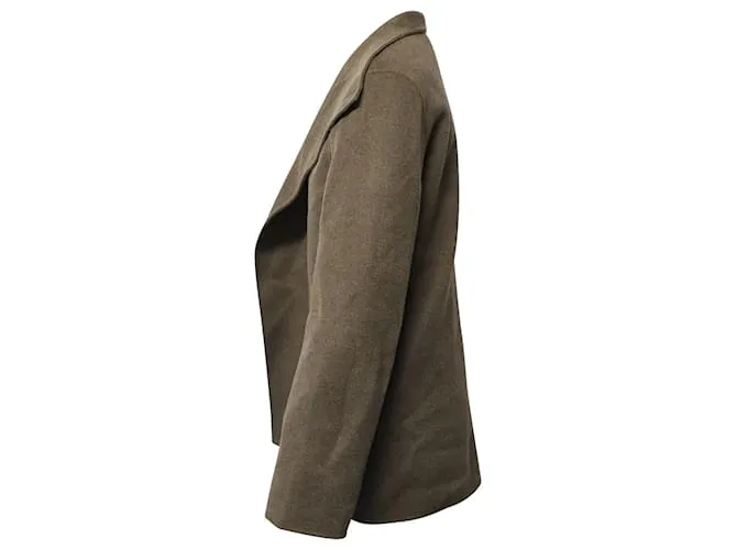 Chaqueta Joseph con cuello chal drapeado en acrílico verde oliva 