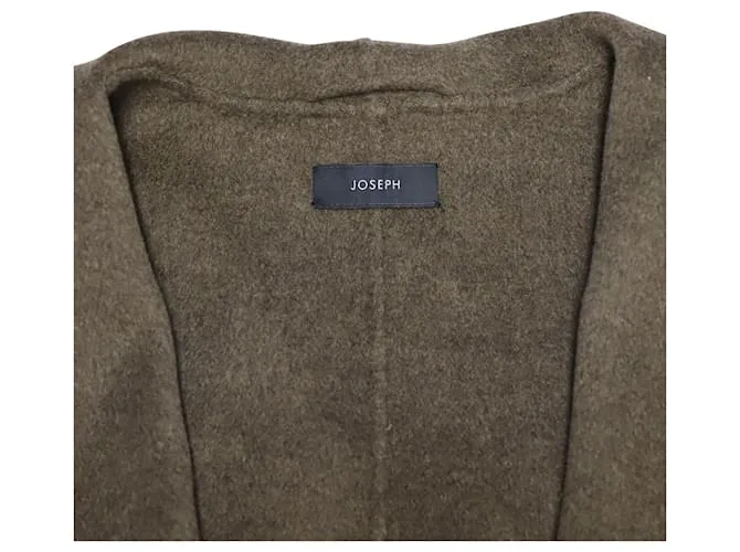 Chaqueta Joseph con cuello chal drapeado en acrílico verde oliva 