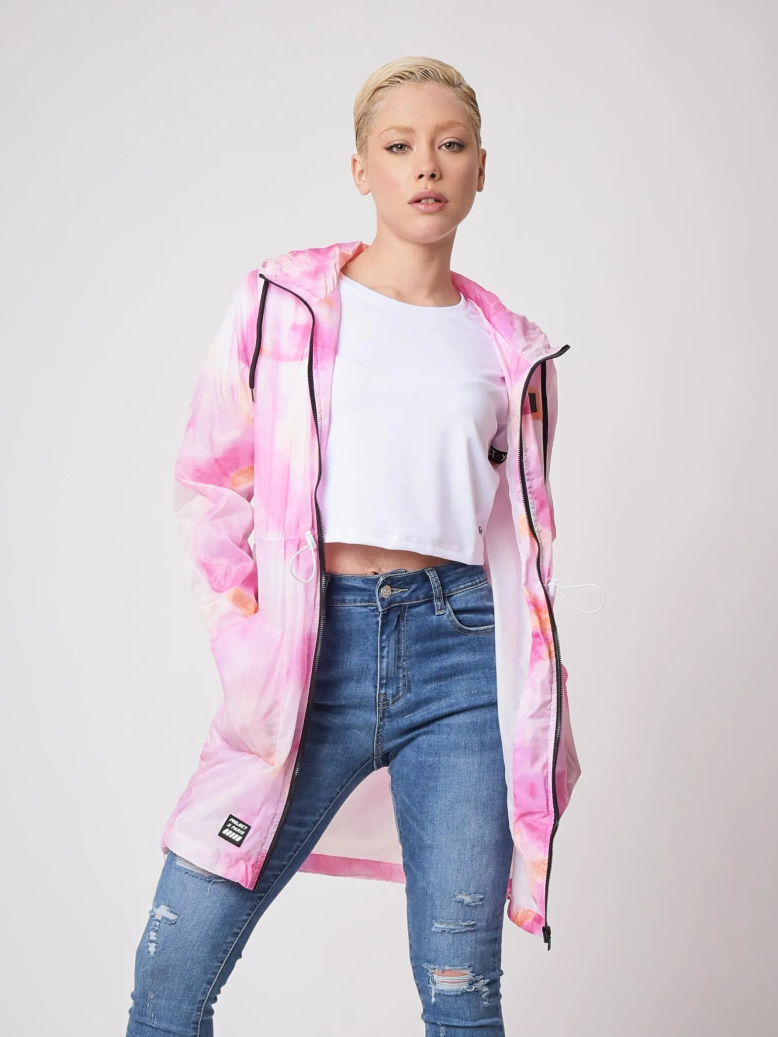 Chaqueta larga teñida
