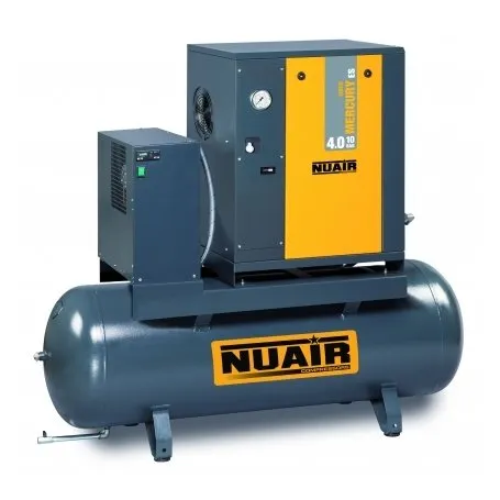 COMPRESOR DE TORNILLO + CALDERA + SECADOR MERCURY MECH 4.010200 ES NUAIR 5,5HP 200LTS 10BAR