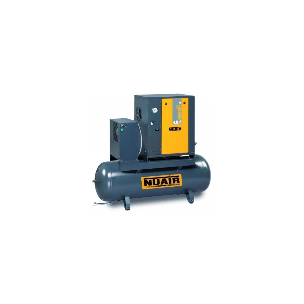 COMPRESOR DE TORNILLO + CALDERA + SECADOR MERCURY MECH 4.010200 ES NUAIR 5,5HP 200LTS 10BAR