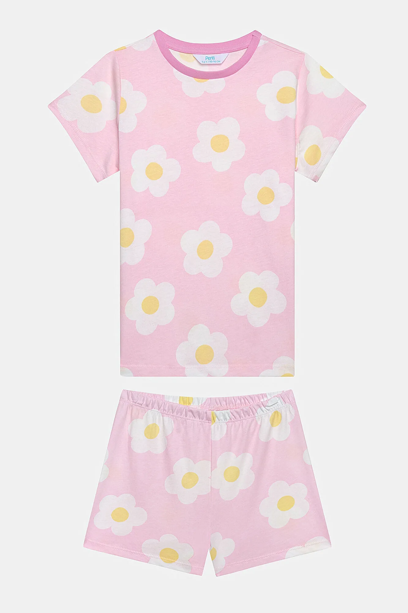 Conjunto de pijama para niña floral, pack de 2 unidades