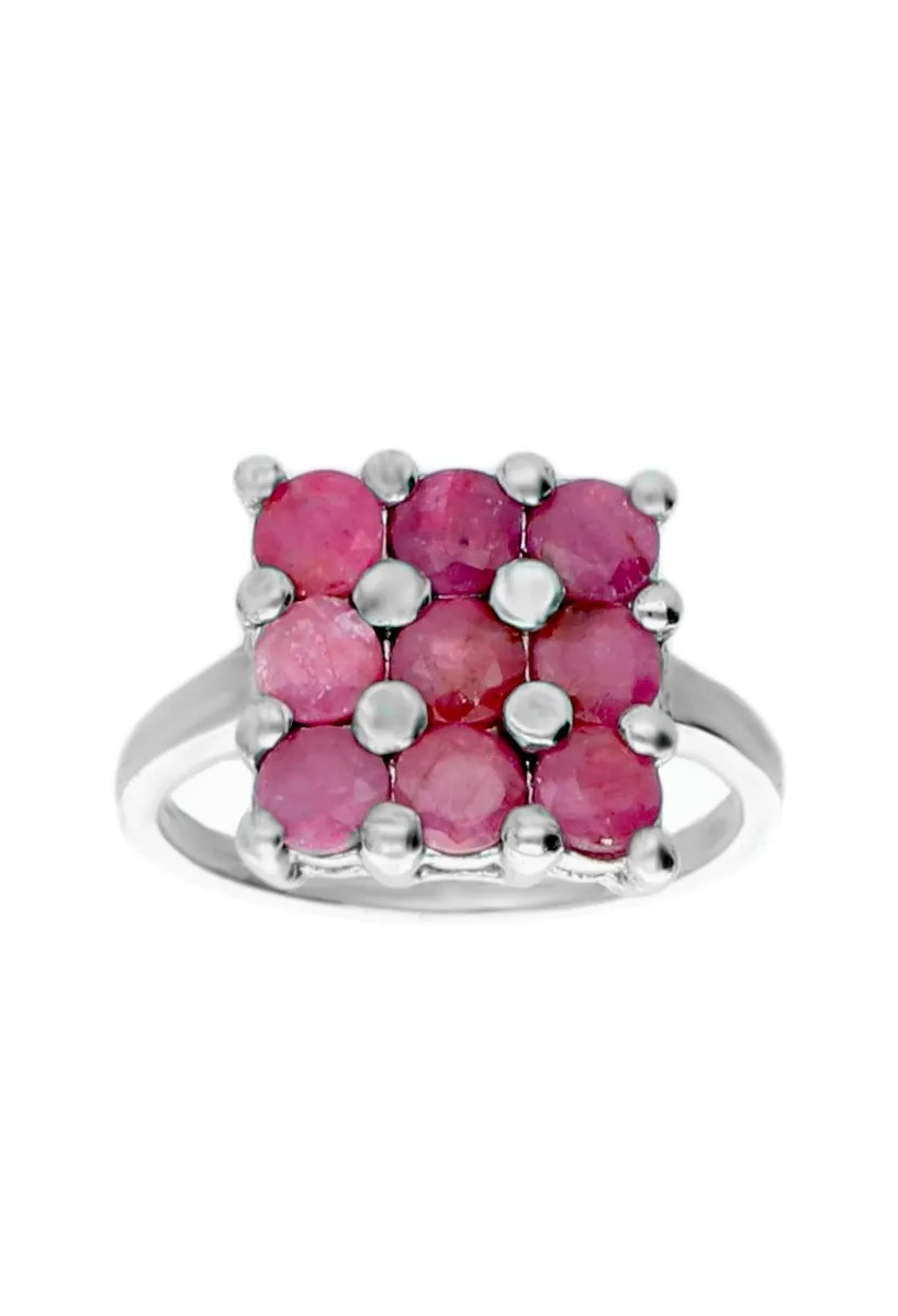 CONJUNTO PLATA, PENDIENTES SORTIJA Y COLGANTE RUBíES FINOS 037_R5