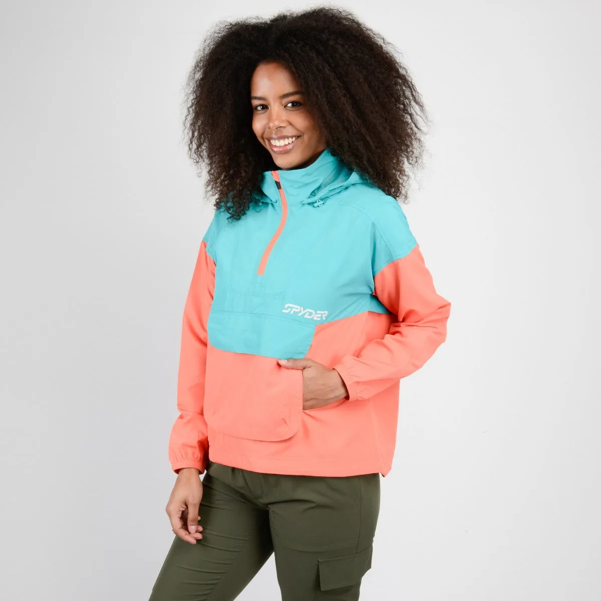 Cortaviento Outdoor Mujer Spyder Turquesa