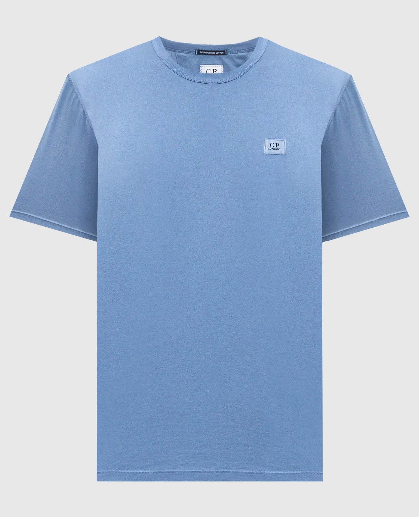 C.P. COMPANY BLUE TSHIRT WITH LOGO PATCH