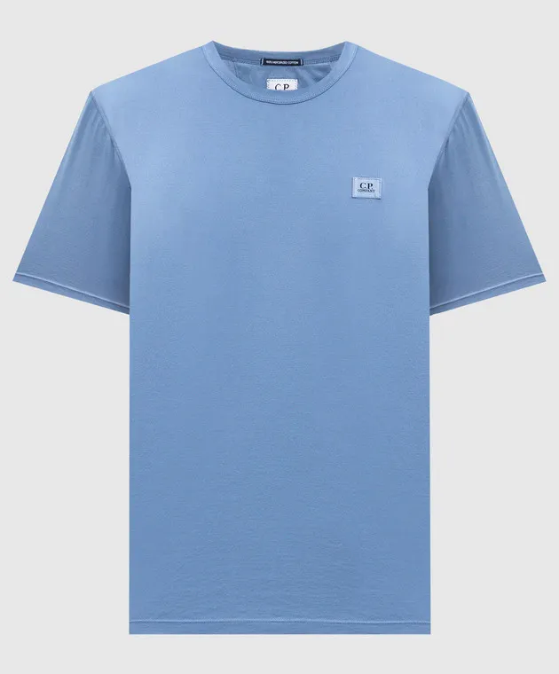 C.P. COMPANY BLUE TSHIRT WITH LOGO PATCH