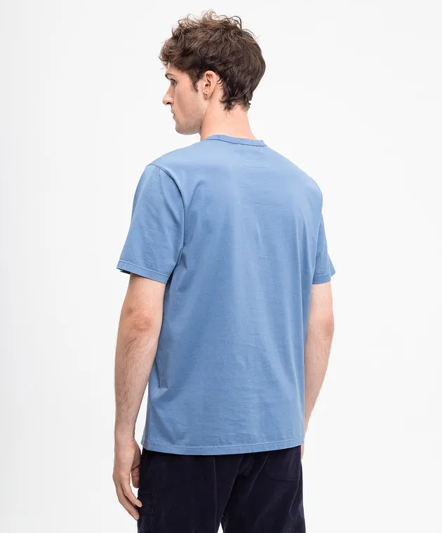 C.P. COMPANY BLUE TSHIRT WITH LOGO PATCH