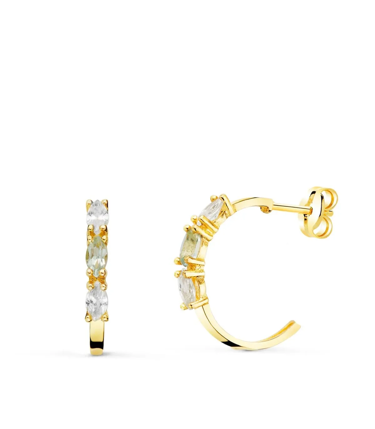CRéOLES PARADISE OR JAUNE 18K MARQUISE AIGUEMARINE