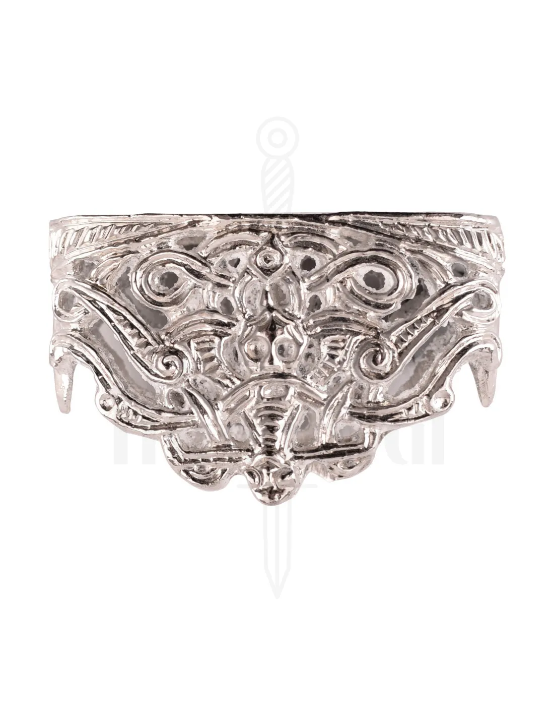 Cuello de vaina para espada vikinga, acabado plata