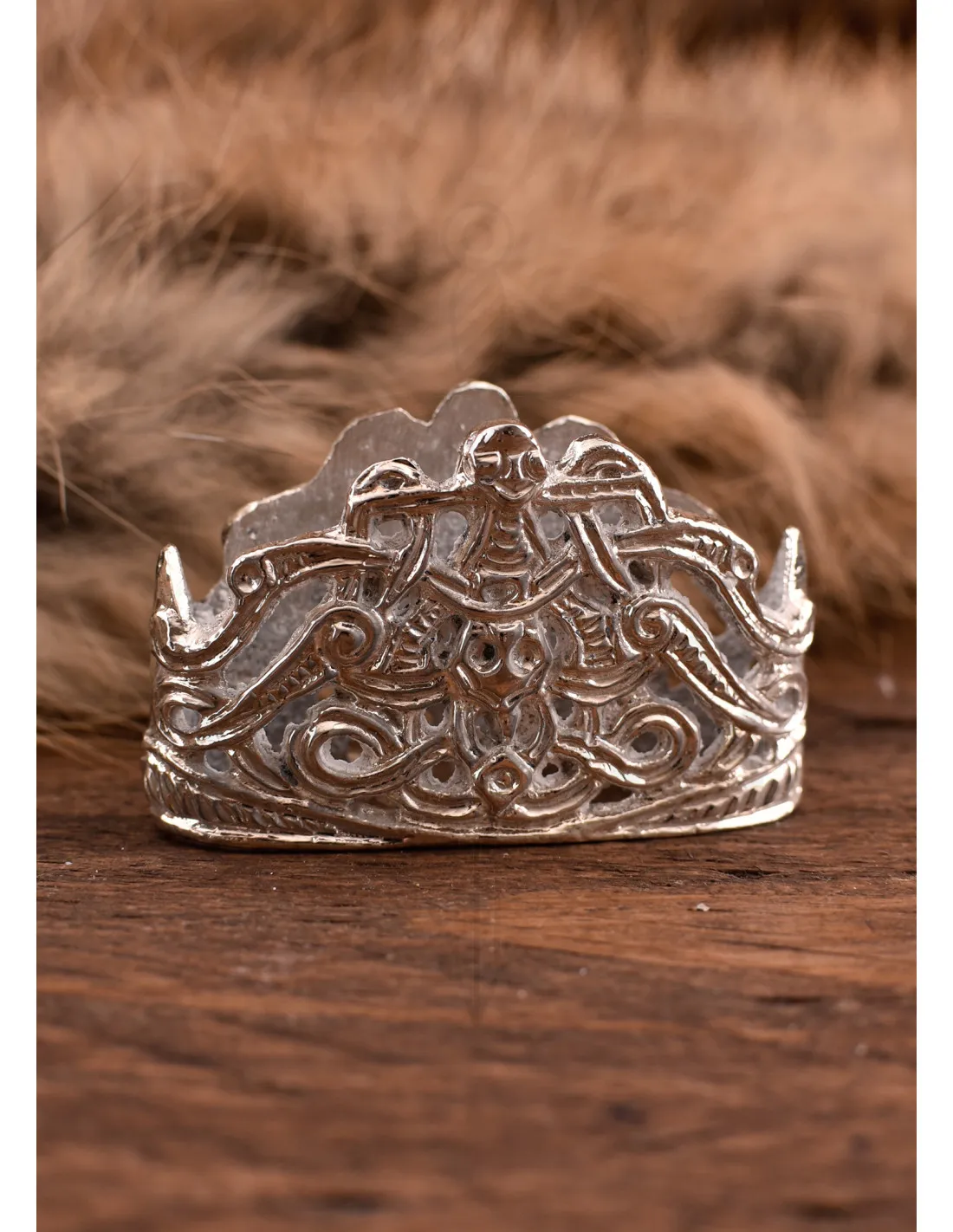 Cuello de vaina para espada vikinga, acabado plata