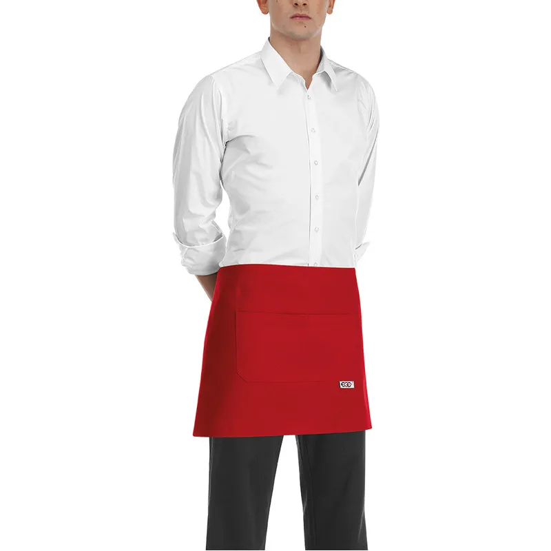 DELANTAL CAMARERO BARMAN COLOR ROJO  EGOCHEF