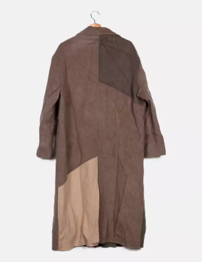 DEPT.ANONYM Abrigo largo gris bicolor botones