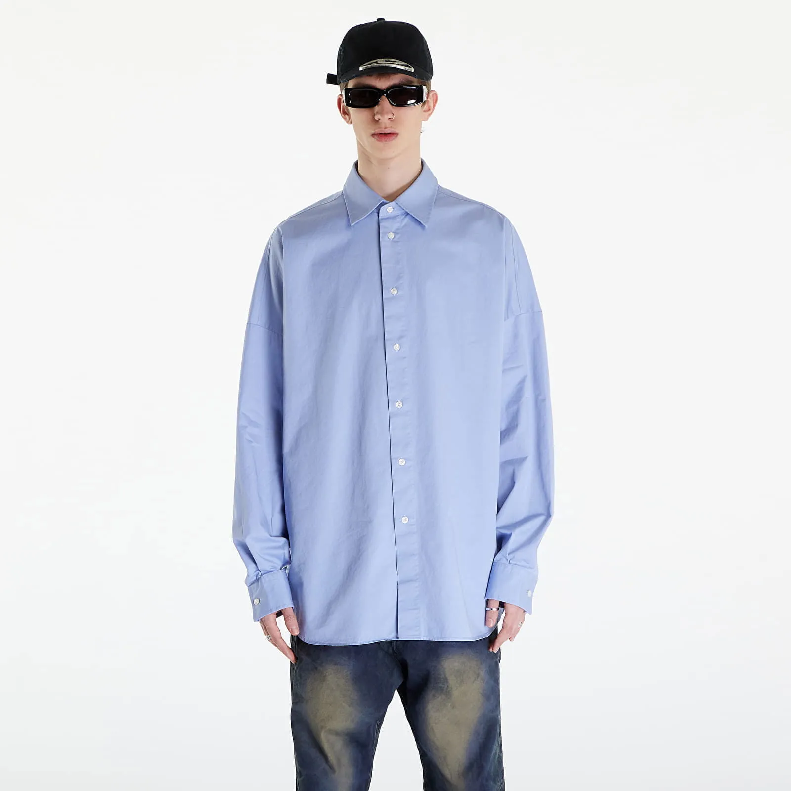DIESEL SLIMOLOGO SHIRT BLUE