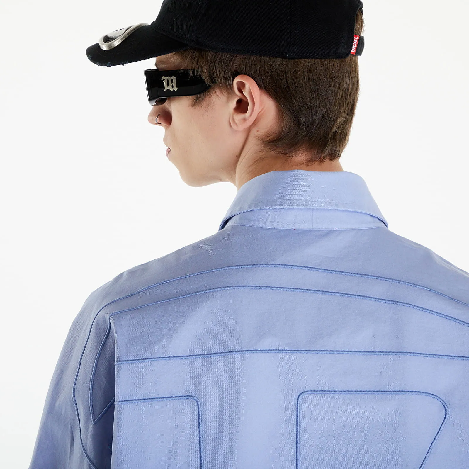 DIESEL SLIMOLOGO SHIRT BLUE