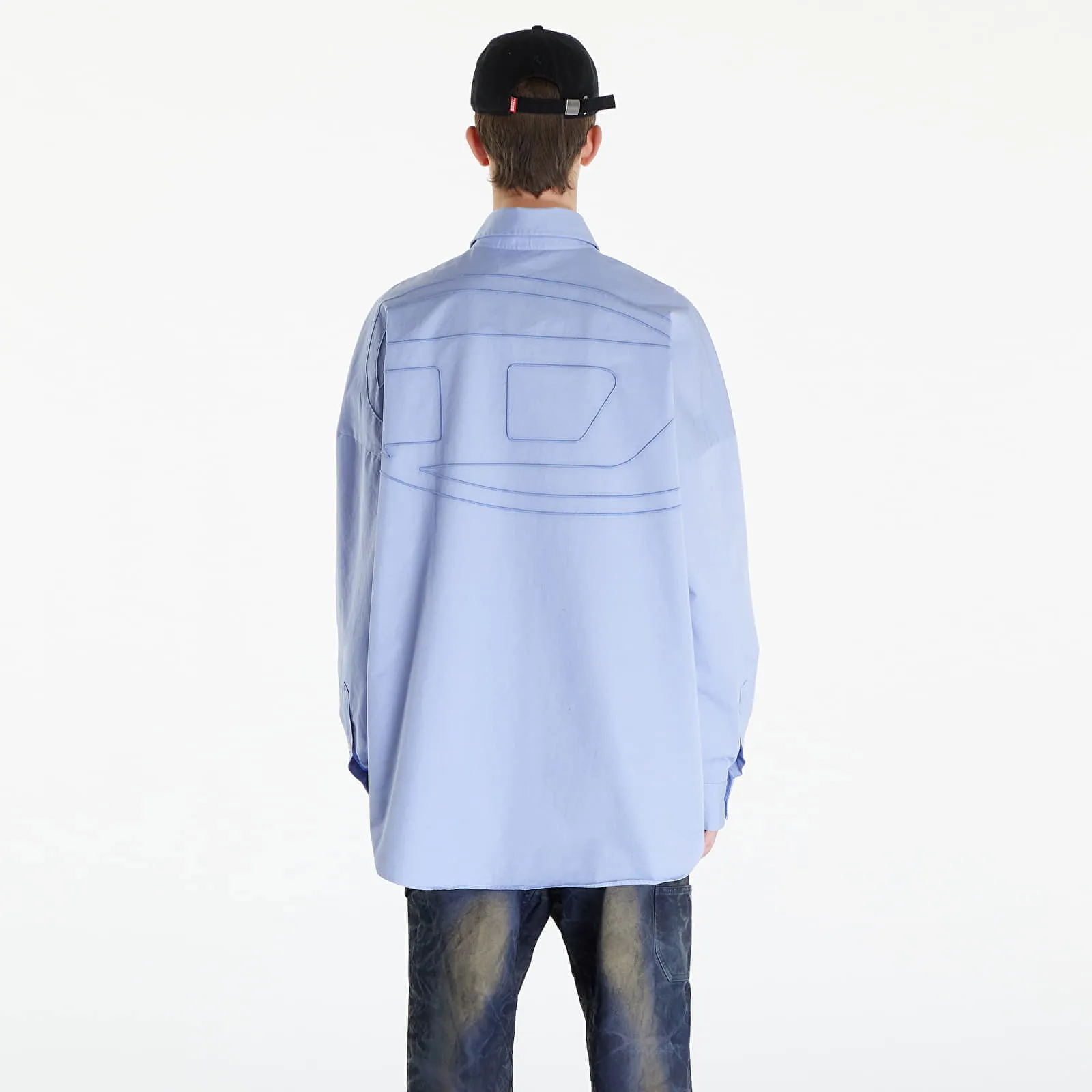 DIESEL SLIMOLOGO SHIRT BLUE
