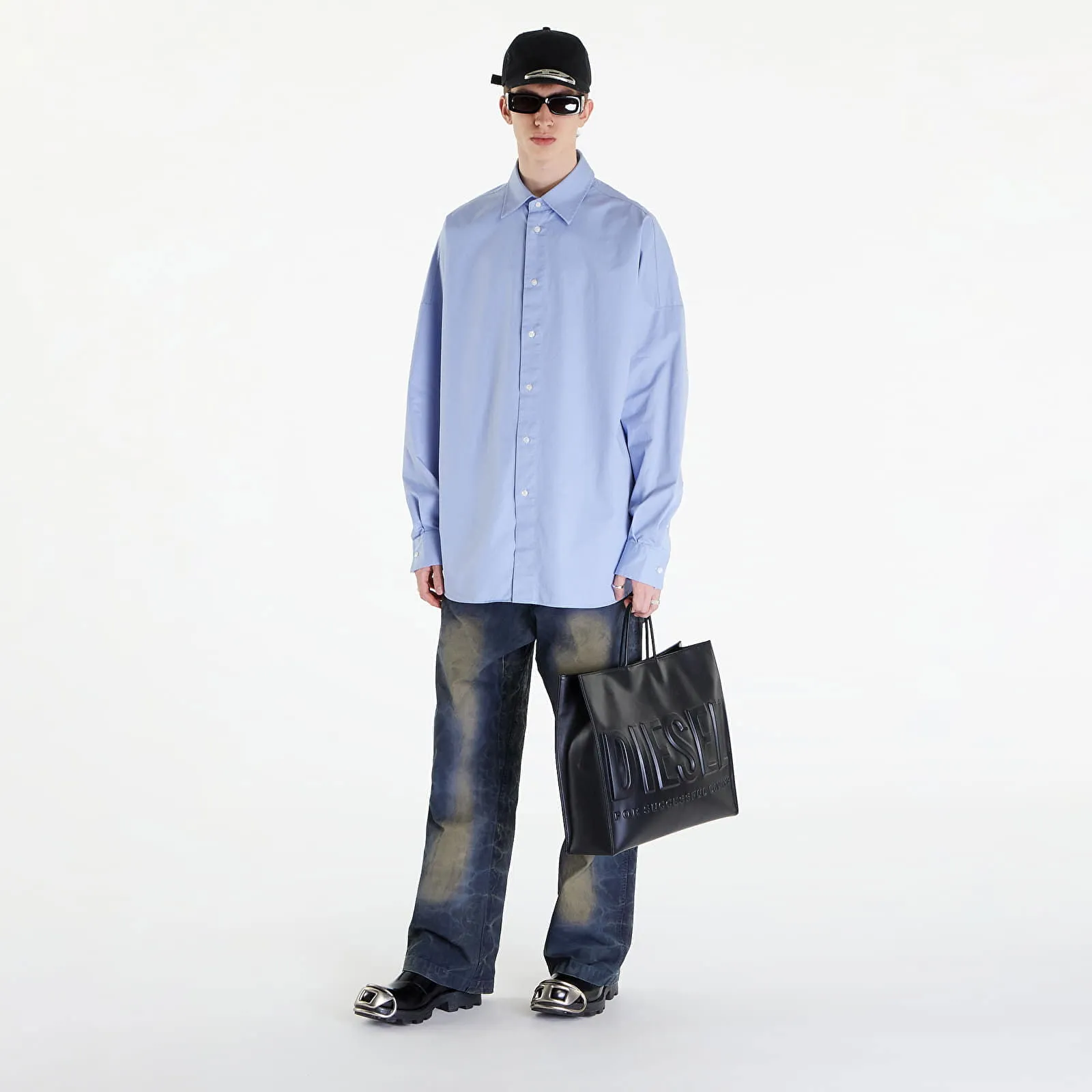 DIESEL SLIMOLOGO SHIRT BLUE