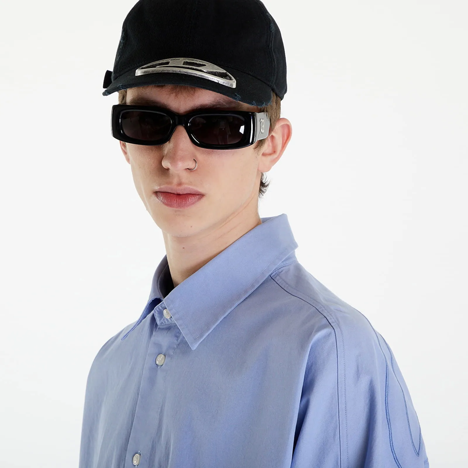 DIESEL SLIMOLOGO SHIRT BLUE