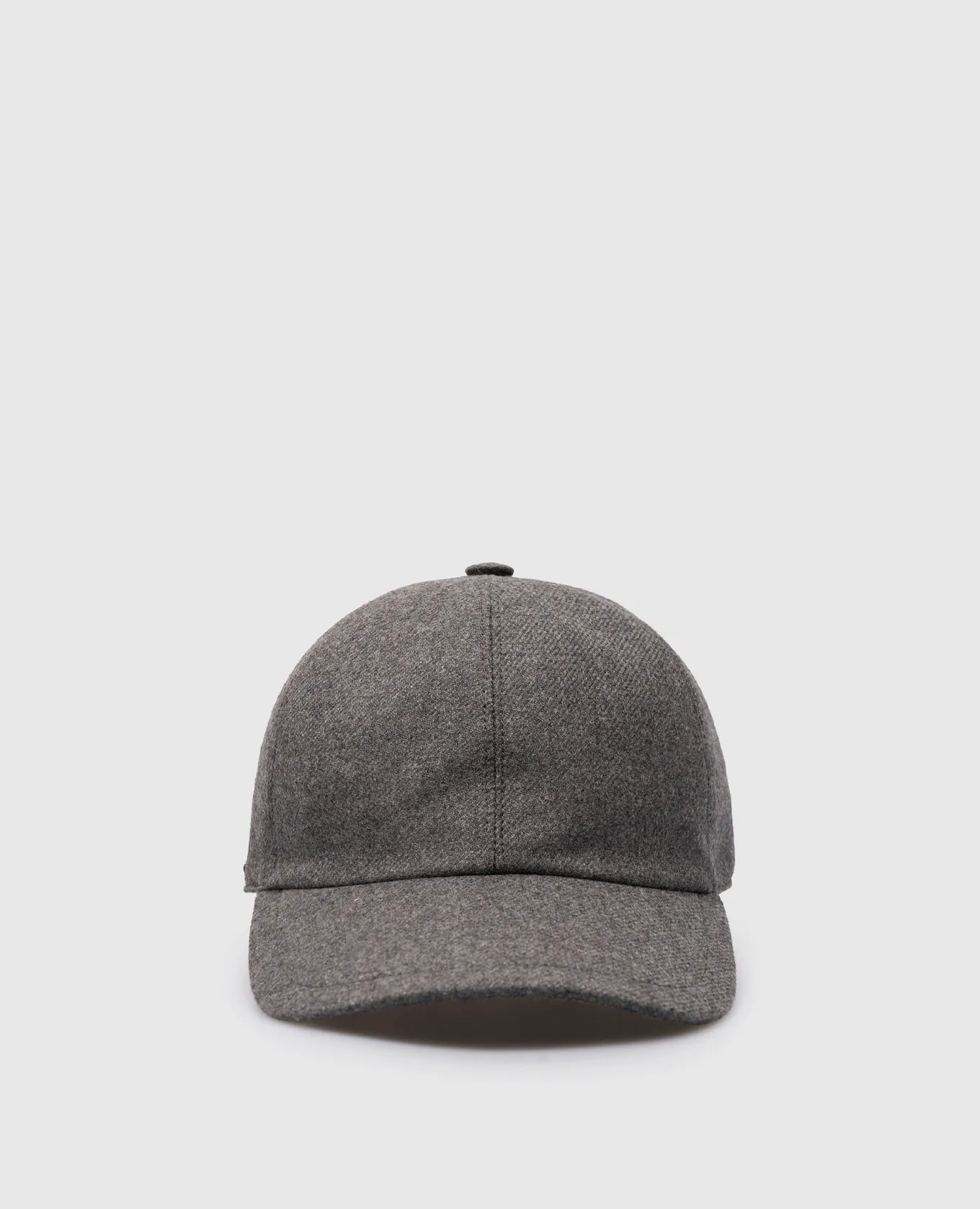 Enrico Mandelli Gray wool and cashmere cap with logo