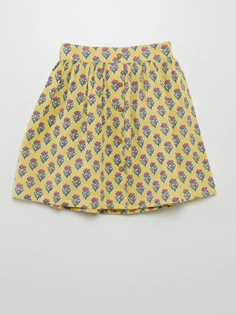 FALDA DE MEZCLA DE LINO  AMARILLO
