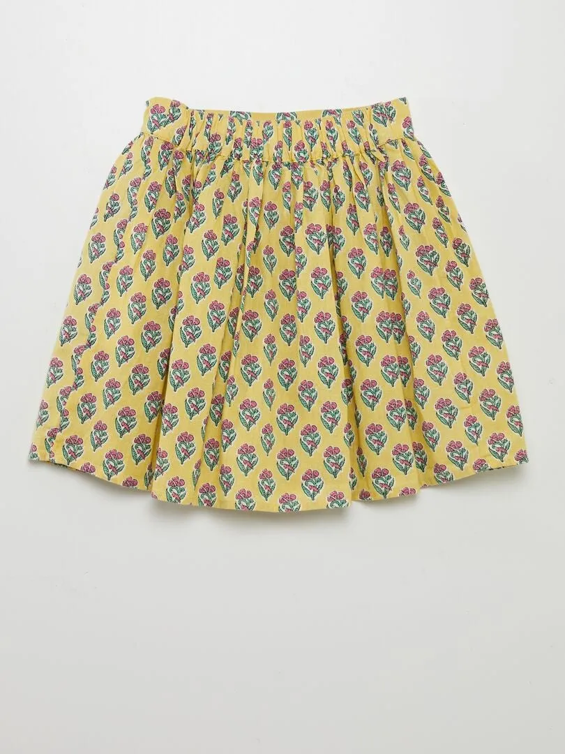 FALDA DE MEZCLA DE LINO  AMARILLO