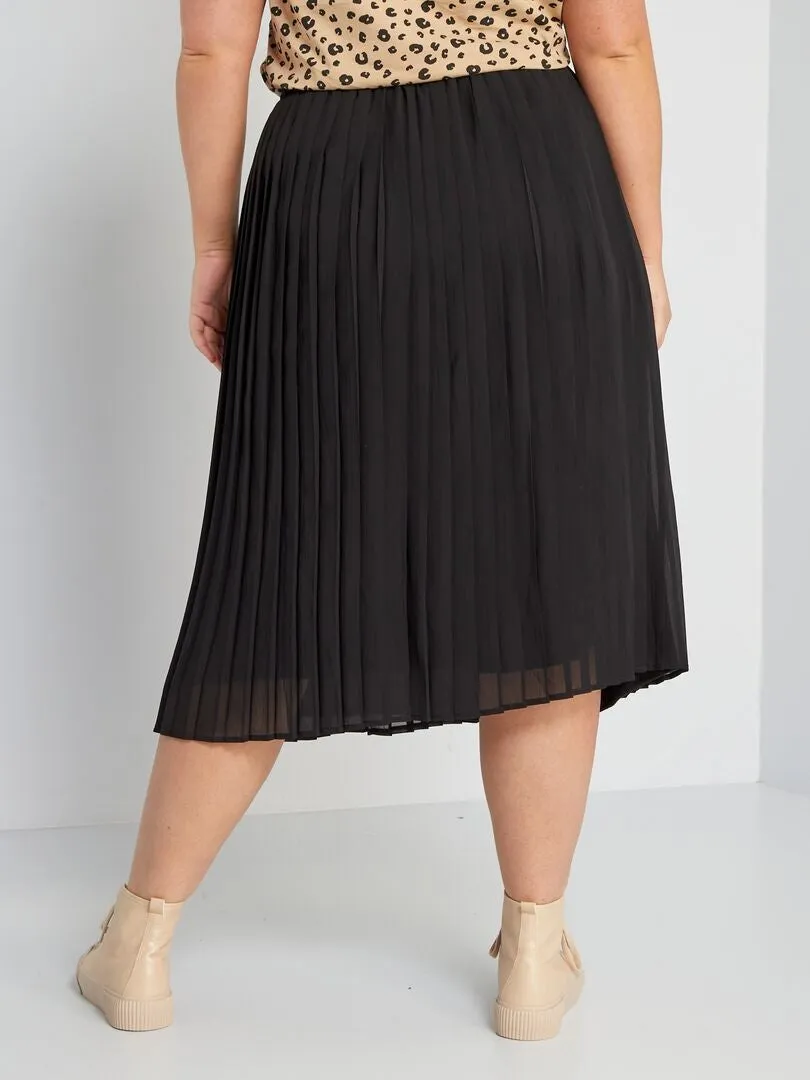 FALDA MIDI PLISADA  NEGRO