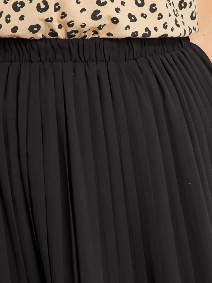 FALDA MIDI PLISADA  NEGRO