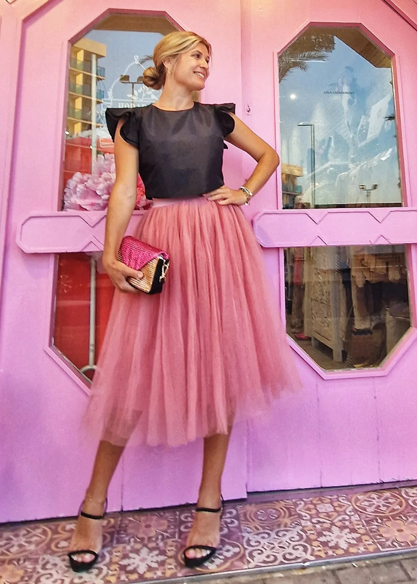 Falda Tul Rosa