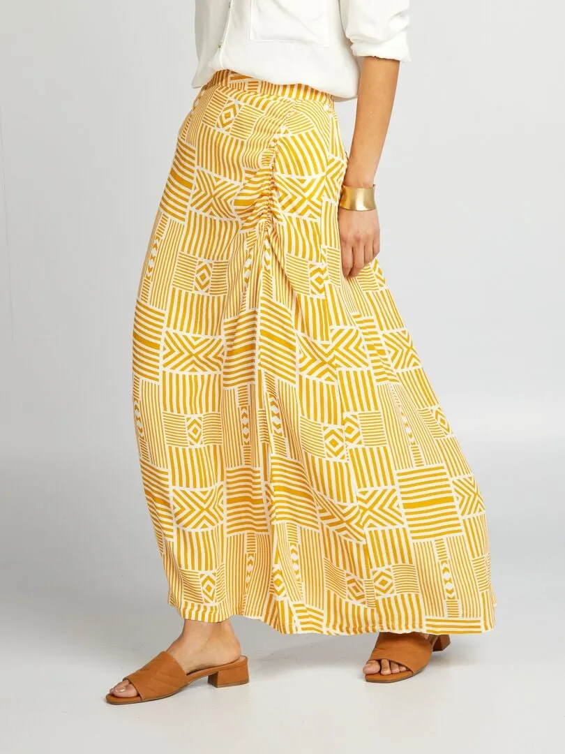 FALDA VAPOROSA DE CREPé  AMARILLO