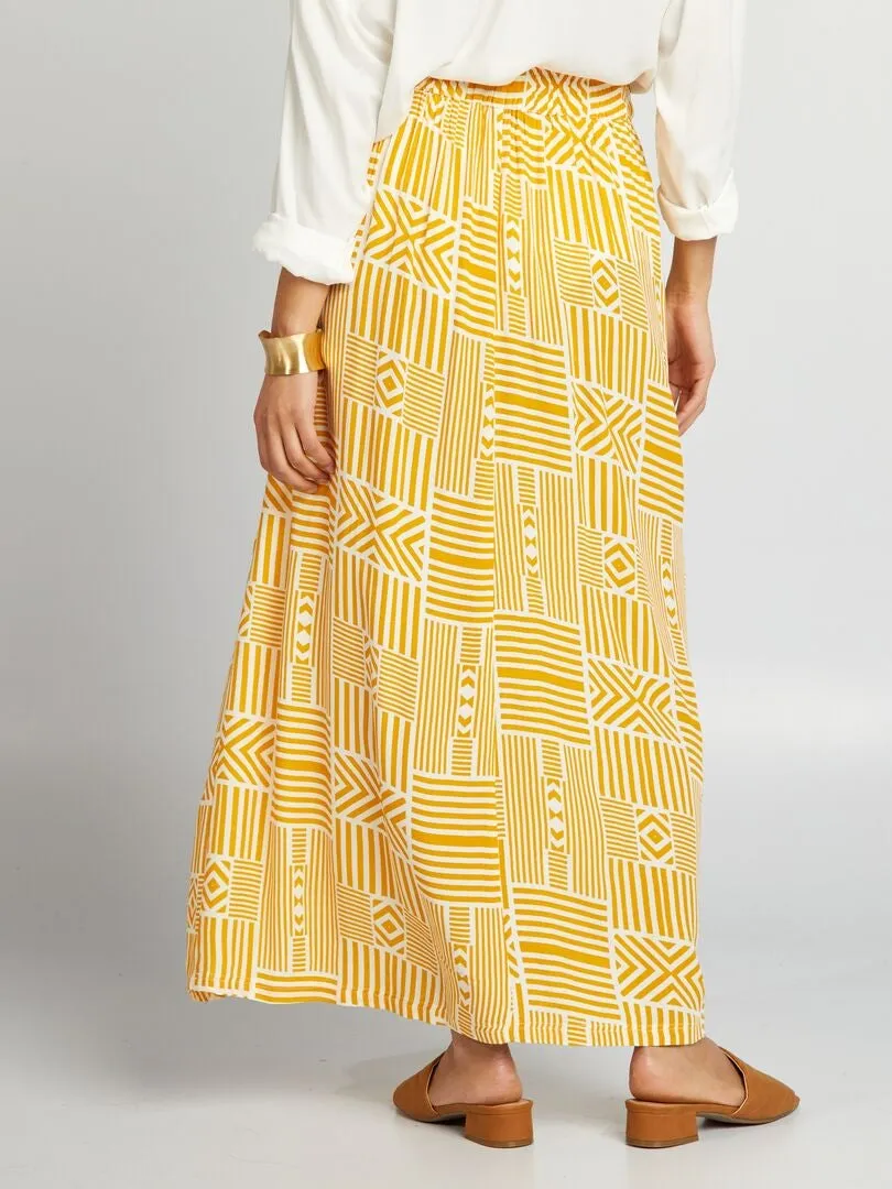FALDA VAPOROSA DE CREPé  AMARILLO