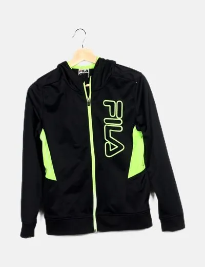 Fila Chaqueta negra estampada