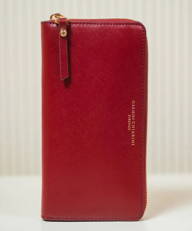 Gianni Chiarini Burgundy leather wallet with logo