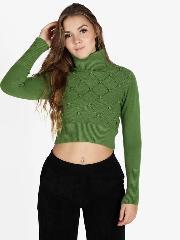 Griffai Jersey corto de mujer con cuello alto