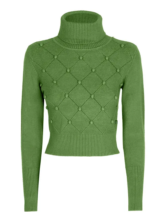 Griffai Jersey corto de mujer con cuello alto