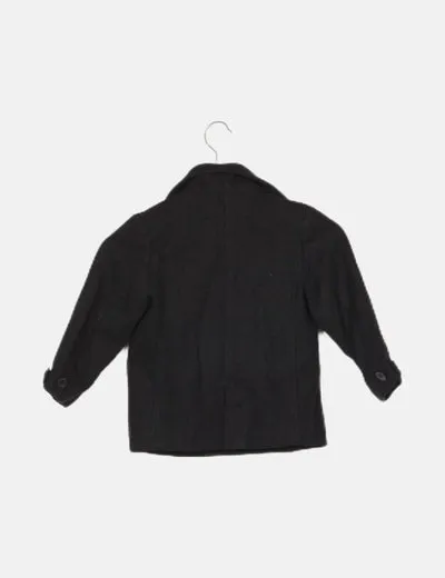 H&M Abrigo paño negro
