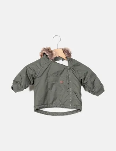 H&M Abrigo verde capucha