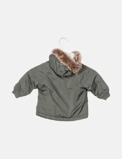 H&M Abrigo verde capucha