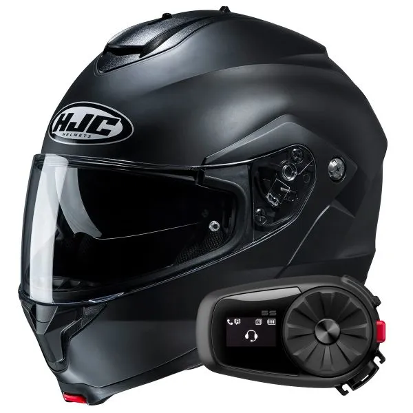 HJC C91N Semi Flat Black + Kit Bluetooth 5S Solo 