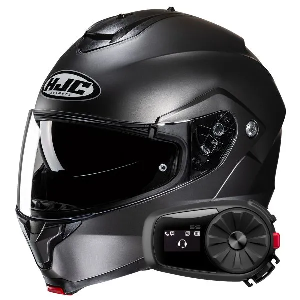 HJC C91N Semi Flat Titanium + Kit Bluetooth 5S Solo 