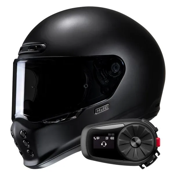HJC V10 Semi Flat Black + Kit Bluetooth 5S Solo 